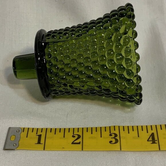 Vintage Bubbles GREEN 4" Glass Peg Candle Holder (set of 2) - Picture 4 of 6